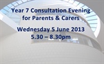 Consultation Evening for Parents & Carers of Year 7
